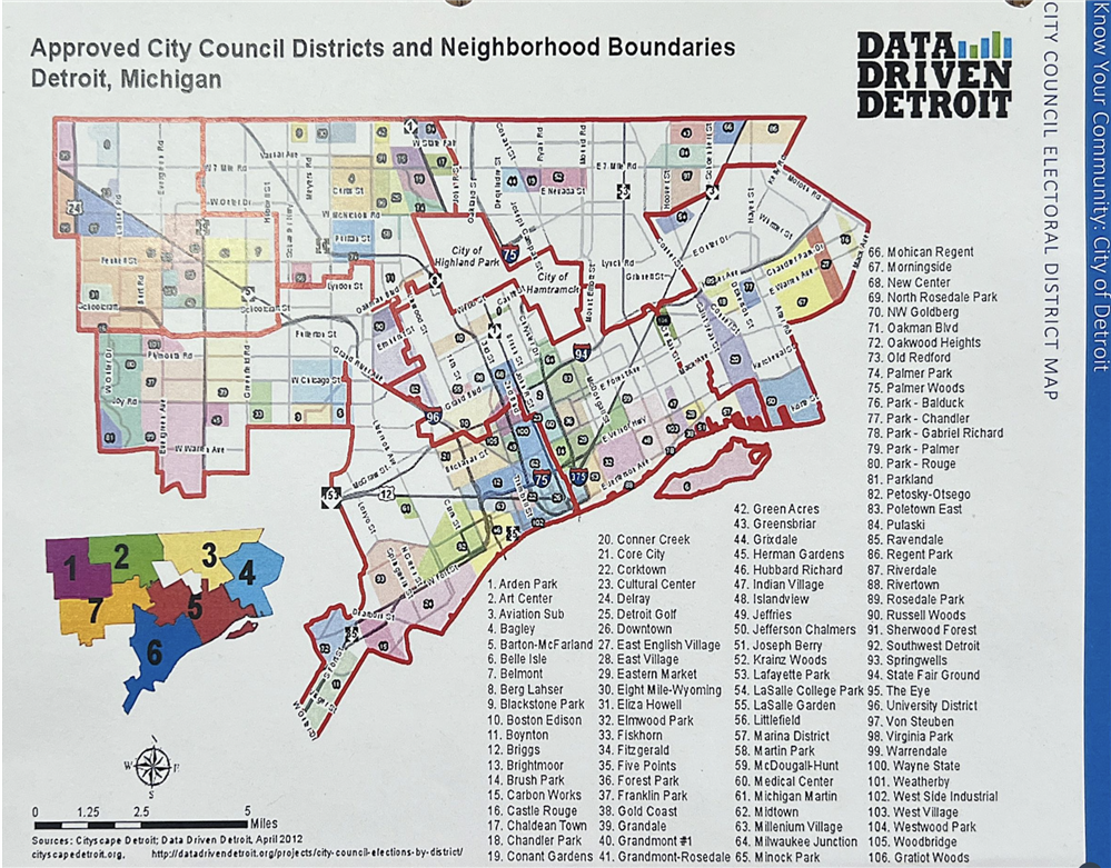 City Council District Map from Data Driven Detroit